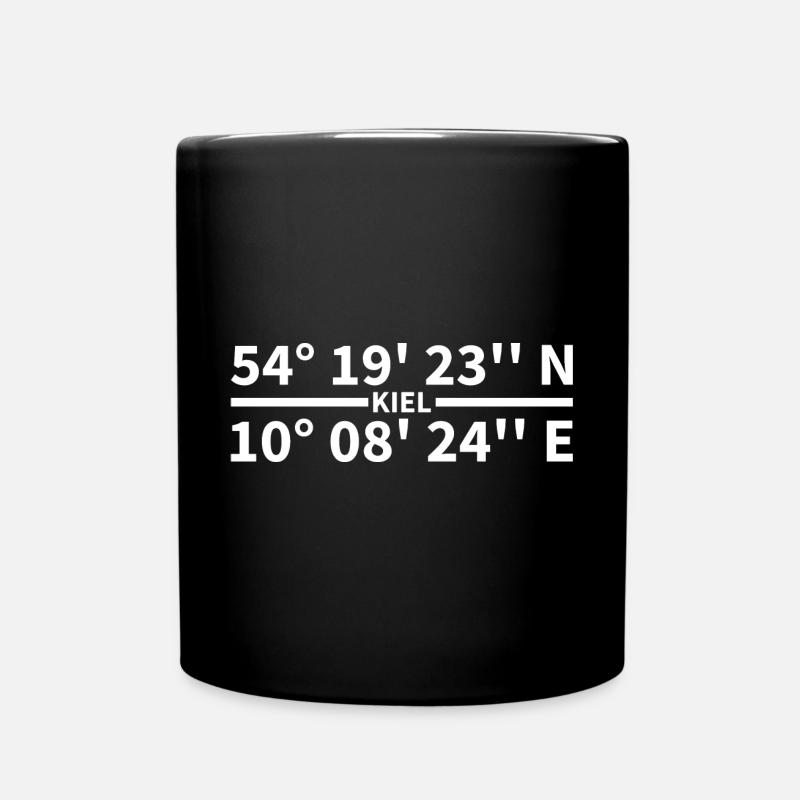 Kiel Koordinaten - Tasse einfarbig - Schwarz
