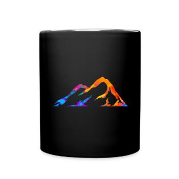 Montagnes Alpinistes Randonnée Splash Silhouette - Mug uni - noir - Devant