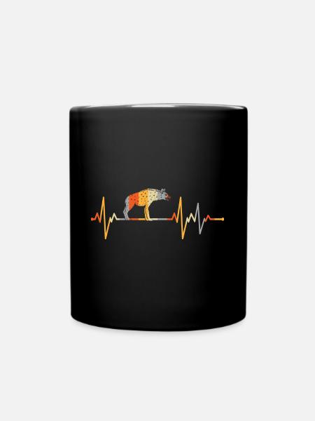 Vintage Hyena Heartbeat - Full Colour Mug - black
