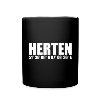 Herten Koordinaten - Tasse einfarbig - Schwarz - Vorne