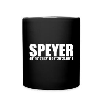 Speyer Koordinaten - Tasse einfarbig - Schwarz - Vorne