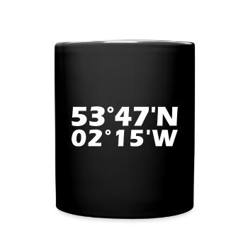 Burnley Koordinaten - Tasse einfarbig - Schwarz - Vorne