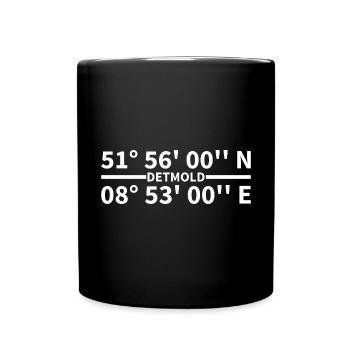 Detmold Koordinaten - Tasse einfarbig - Schwarz - Vorne