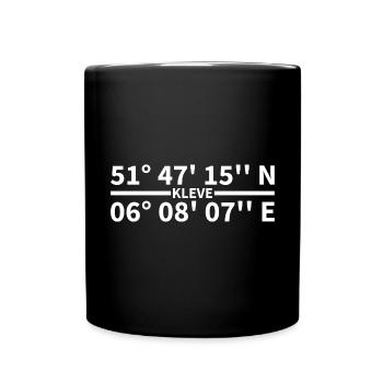 Kleve Koordinaten - Tasse einfarbig - Schwarz - Vorne