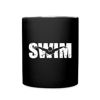 Schwimmen - Tasse einfarbig - Schwarz - Vorne