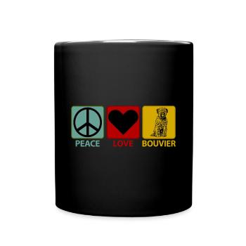 Bouvier des Flandres Flanders Herding Dog Peace - Full Colour Mug - black - Front