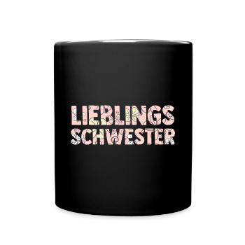 Geschwister Familie Schwestern Schwester - Tasse einfarbig - Schwarz - Vorne