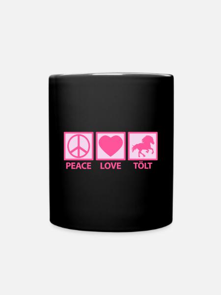 Islandpferd Tölt Peace Love Mama Pink - Tasse einfarbig - Schwarz