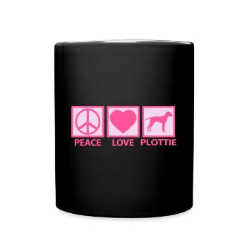 Plott Hound Plotthound Mom Mama Pink Peace Love - Full Colour Mug - black - Front