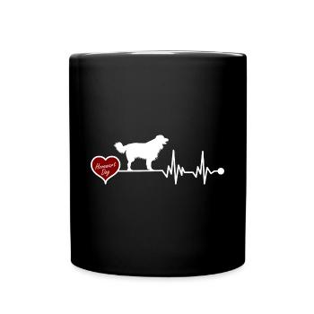 Hovawart Dog Mama Mom Heartbeat - Full Colour Mug - black - Front