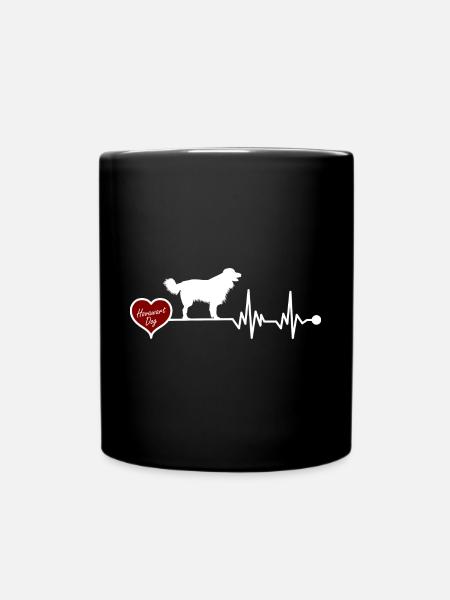 Hovawart Hund Mama Mom Herzschlag - Tasse einfarbig - Schwarz