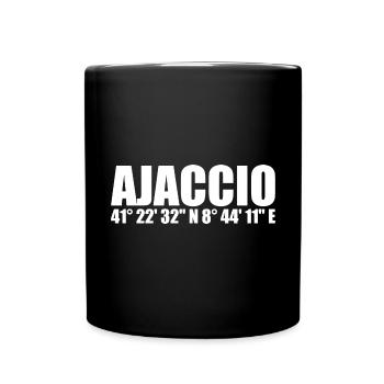Ajaccio coordinates - Full Colour Mug - black - Front