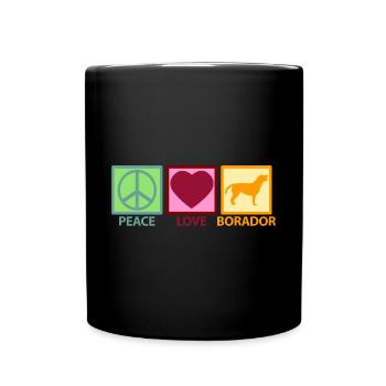 Borador Mix Hund Mama Peace Love - Tasse einfarbig - Schwarz - Vorne
