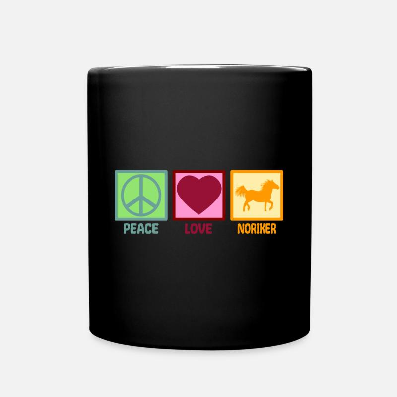 Noriker Pferd Spruch Mama Peace Love - Tasse einfarbig - Schwarz