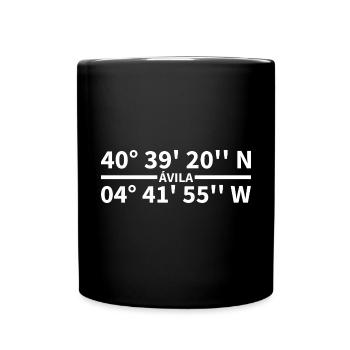 Ávila Koordinaten - Tasse einfarbig - Schwarz - Vorne