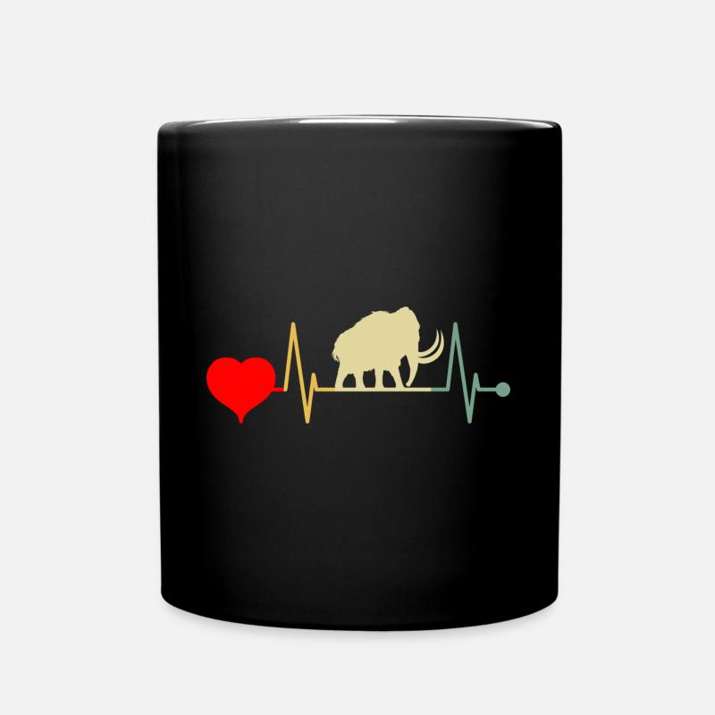 Mammut Elefant Mountain Urzeit Fans Vintage - Tasse einfarbig - Schwarz