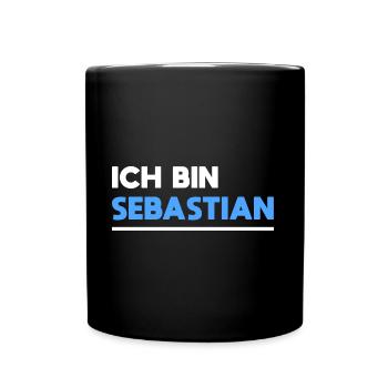 Sebastian Name Spruch für stolze Sebastians - Tasse einfarbig - Schwarz - Vorne