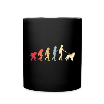 Border Collie Hund - Tasse einfarbig - Schwarz - Vorne