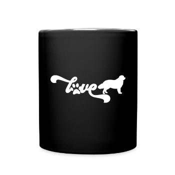 Neufundländer Newfoundland Hund - Tasse einfarbig - Schwarz - Vorne