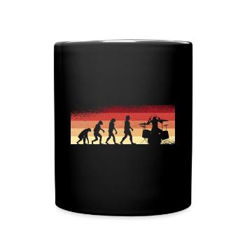 Evolution de l’homme Drums Band Retro Vintage Drummer - Mug uni - noir - Devant