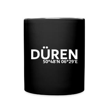 Düren Koordinaten - Tasse einfarbig - Schwarz - Vorne