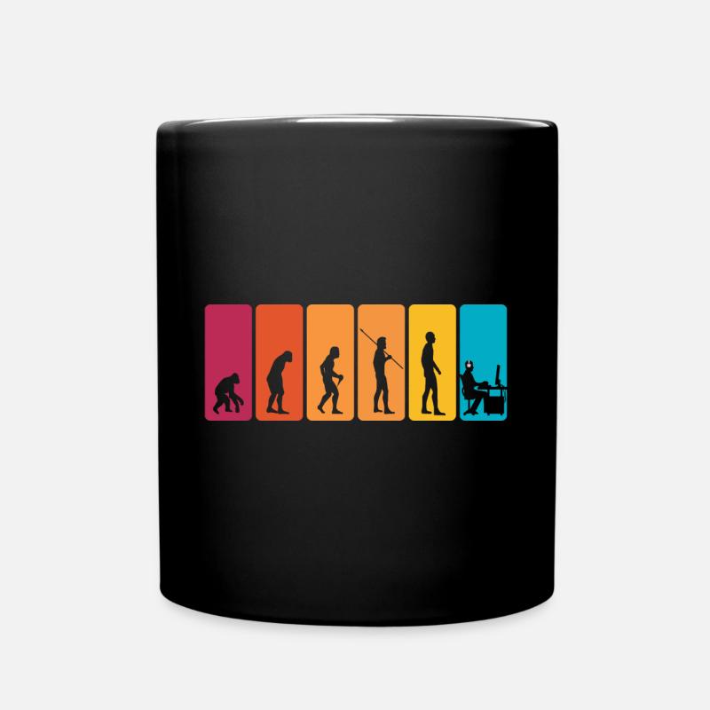 Gamer Evolution Awesome Vintage Evolution Of Man - Tasse einfarbig - Schwarz