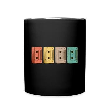 80er Jahre Retro Vintage Kostüm Karneval 80's - Tasse einfarbig - Schwarz - Vorne