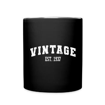 Millésime est. 1937 86e anniversaire Hommes Femmes 86 ans - Mug uni - noir - Devant