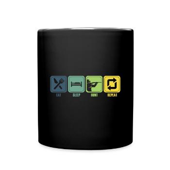 Jagen Jagdspruch & Jäger Geschenkidee - Tasse einfarbig - Schwarz - Vorne