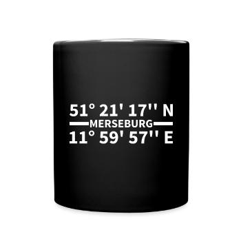Merseburg Koordinaten - Tasse einfarbig - Schwarz - Vorne