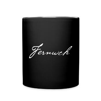 Fernweh weiß - Tasse einfarbig - Schwarz - Vorne