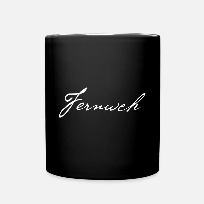 Fernweh weiß - Tasse einfarbig - Schwarz