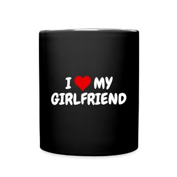 I Love My Girlfriend Beautiful Valentinstag Herz - Tasse einfarbig - Schwarz - Vorne