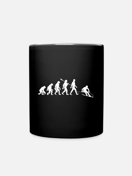 Evolution Ski - Skifahrer - Wintersport - Tasse einfarbig - Schwarz