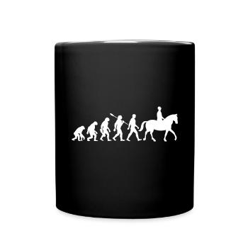 Evolution Reiten - Pferde - Dressur - Tasse einfarbig - Schwarz - Vorne