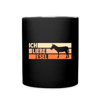 Esel - Tasse einfarbig - Schwarz - Vorne