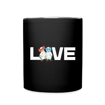 LOVE Chicken Silk Chickens Chick Silk Chicken Design - Full Colour Mug - black - Front