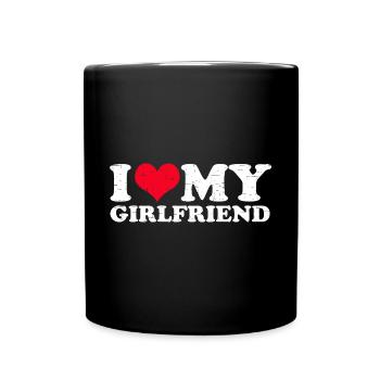 Ich liebe meine Freundin - Tasse einfarbig - Schwarz - Vorne