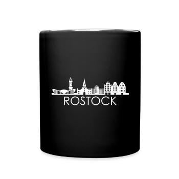 The city of Rostock Skyline Germany Rostock - Full Colour Mug - black - Front