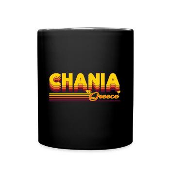 Chania: design rétro méditerranéen - Mug uni - noir - Devant