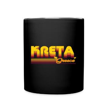 Kreta: Sommerliches Retro-Design - Tasse einfarbig - Schwarz - Vorne