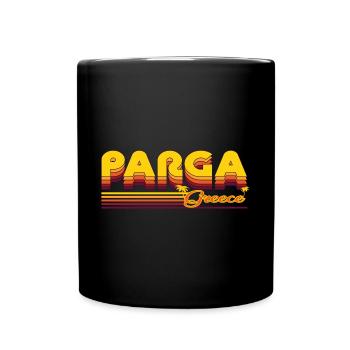 Parga: Sommerliches Retro-Design - Tasse einfarbig - Schwarz - Vorne