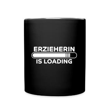 Erzieherin Spruch Job Lustiges Erzieherin Geschenk - Tasse einfarbig - Schwarz - Vorne
