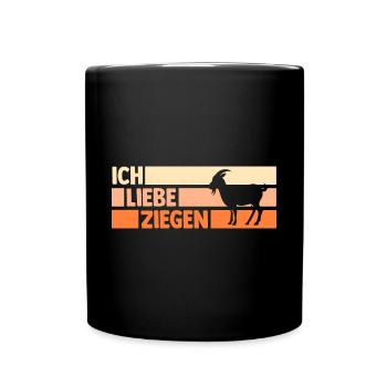 Bauernhof Landwirt Bauer Ziegen - Tasse einfarbig - Schwarz - Vorne
