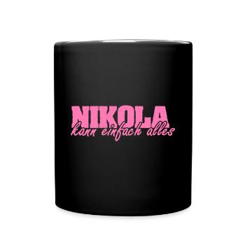 Frau Nikola - Tasse einfarbig - Schwarz - Vorne