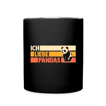 Pandabär Panda - Tasse einfarbig - Schwarz - Vorne