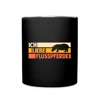 Nilpferd Flusspferd - Tasse einfarbig - Schwarz - Vorne