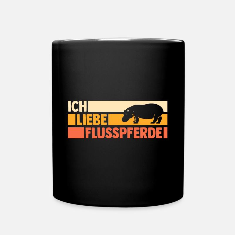 Nilpferd Flusspferd - Tasse einfarbig - Schwarz