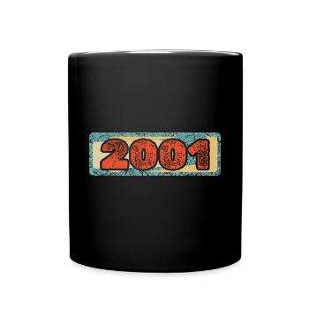 Zahl 2001 - Tasse einfarbig - Schwarz - Vorne