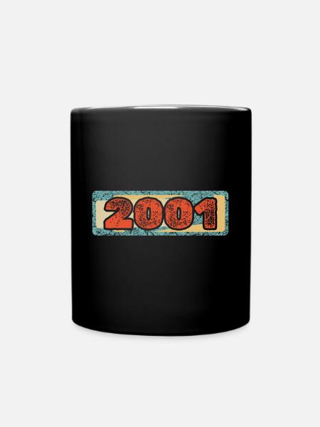 Zahl 2001 - Tasse einfarbig - Schwarz